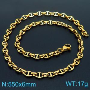 SS Gold-Plating Necklace - KN228708-Z