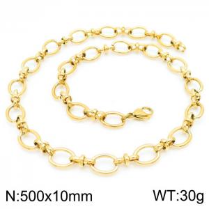 SS Gold-Plating Necklace - KN228742-Z