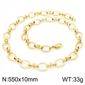 SS Gold-Plating Necklace - KN228743-Z