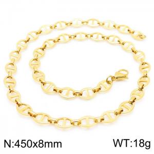 SS Gold-Plating Necklace - KN228797-Z