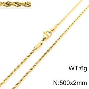 SS Gold-Plating Necklace - KN228807-Z
