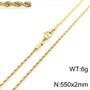 SS Gold-Plating Necklace - KN228808-Z