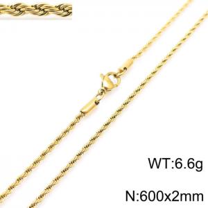 SS Gold-Plating Necklace - KN228809-Z