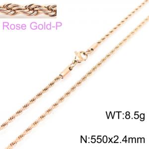SS Rose Gold-Plating Necklaces - KN228820-Z