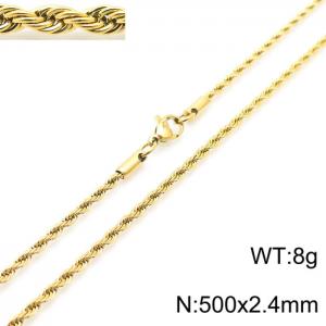 SS Gold-Plating Necklace - KN228822-Z