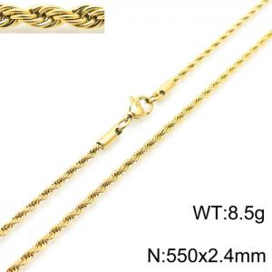 SS Gold-Plating Necklace - KN228823-Z