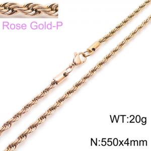 SS Rose Gold-Plating Necklaces - KN228844-Z