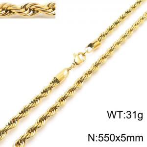 SS Gold-Plating Necklace - KN228856-Z