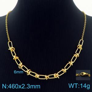 SS Gold-Plating Necklace - KN228918-Z