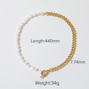 SS Gold-Plating Necklace - KN229018-WGJD
