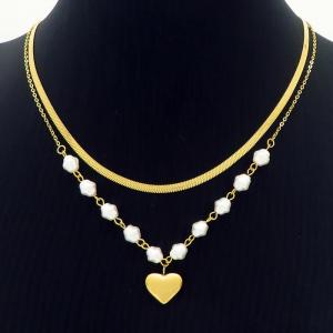 SS Gold-Plating Necklace - KN229082-HM