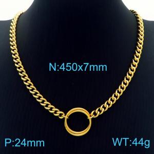 SS Gold-Plating Necklace - KN229230-Z