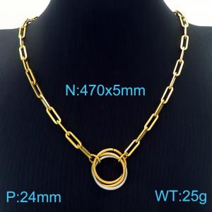 SS Gold-Plating Necklace - KN229232-Z