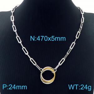 SS Gold-Plating Necklace - KN229234-Z