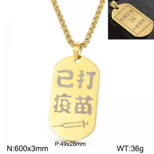 SS Gold-Plating Necklace - KN229436-Z