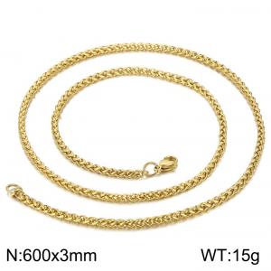 SS Gold-Plating Necklace - KN229444-Z