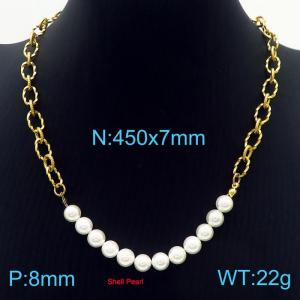 SS Gold-Plating Necklace - KN229557-Z