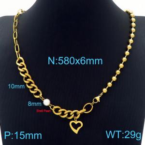 SS Gold-Plating Necklace - KN229569-Z