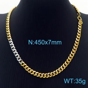 SS Gold-Plating Necklace - KN229574-Z