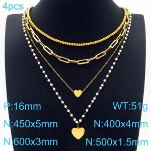 SS Gold-Plating Necklace - KN229576-Z