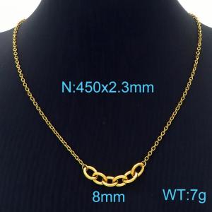 SS Gold-Plating Necklace - KN229584-Z