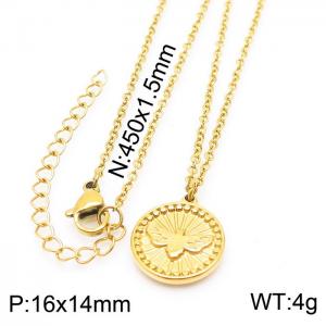 SS Gold-Plating Necklace - KN230006-Z