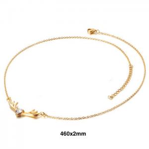 SS Gold-Plating Necklace - KN230017-Z