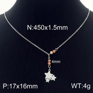 450mm Women's Stainless Steel Tassel Star Necklace - KN230078-Z