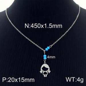 450mm Women's Stainless Steel Tassel Cartoon Girl Necklace - KN230082-Z
