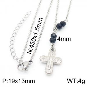 450mm Women's Stainless Steel Cross Necklace - KN230090-Z