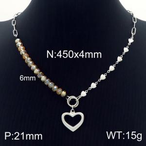 Fashion Bead Jewelry Stainless Steel Heart Pendant Necklaces For Women - KN230099-Z