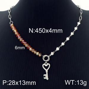 Fashion Bead Jewelry Stainless Steel Key Pendant Necklaces For Women - KN230101-Z