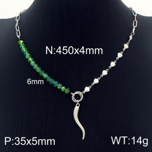 Bead Jewelry Heart Chain Stainless Steel Chili Shaped Necklaces For Women - KN230113-Z