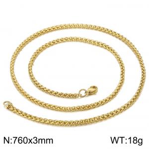 SS Gold-Plating Necklace - KN230161-Z