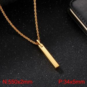 SS Gold-Plating Necklace - KN230190-K