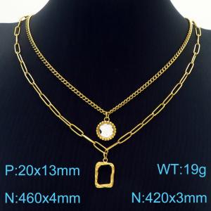 SS Gold-Plating Necklace - KN230194-KFC