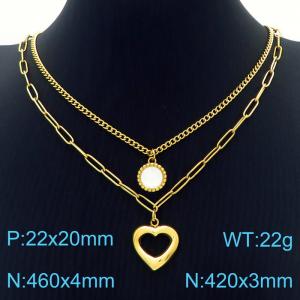 SS Gold-Plating Necklace - KN230203-KFC