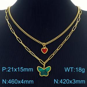 SS Gold-Plating Necklace - KN230233-KFC