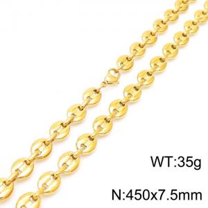 SS Gold-Plating Necklace - KN230447-Z
