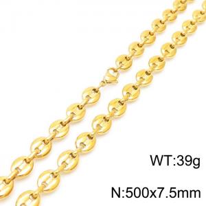 SS Gold-Plating Necklace - KN230448-Z