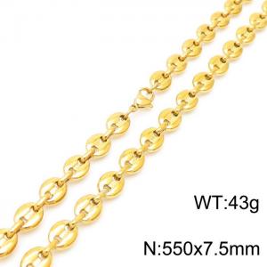 SS Gold-Plating Necklace - KN230449-Z