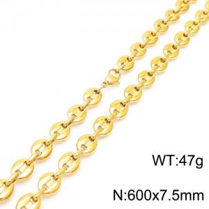 SS Gold-Plating Necklace - KN230450-Z