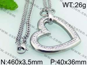 Stainless Steel Stone Necklace - KN23047-Z