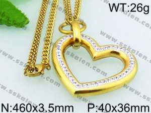Stainless Steel Stone Necklace - KN23048-Z