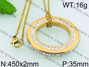Stainless Steel Stone Necklace - KN23059-Z
