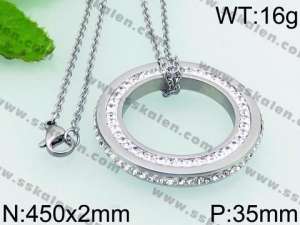 Stainless Steel Stone Necklace - KN23060-Z