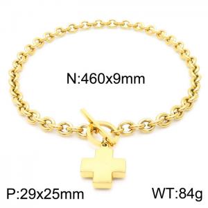 SS Gold-Plating Necklace - KN230719-Z