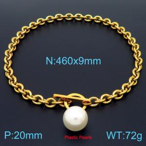 SS Gold-Plating Necklace - KN230725-Z