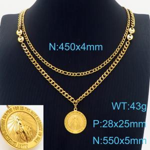 SS Gold-Plating Necklace - KN230943-Z