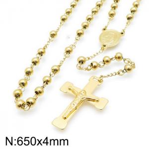 Stainless Steel Rosary Necklace - KN230988-Z